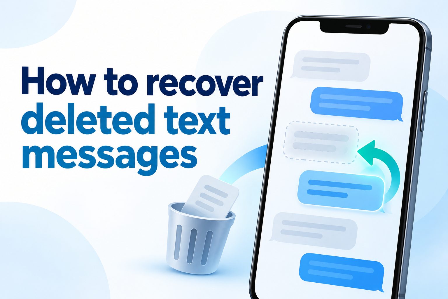Phone displaying restored text messages from a cloud backup